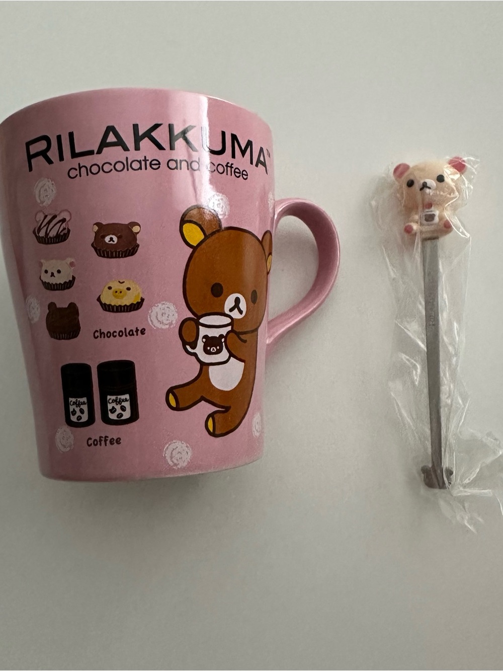 Rilakkuma Chocolate & Coffee Mug & Matching Bear Stir Stick